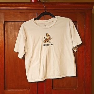 White T shirt with Koi fish
